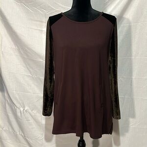 Soft Surroundings Velvet Arm Tunic Sweater